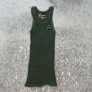 FREE CITY - Small - Green Tank Top w Black Text